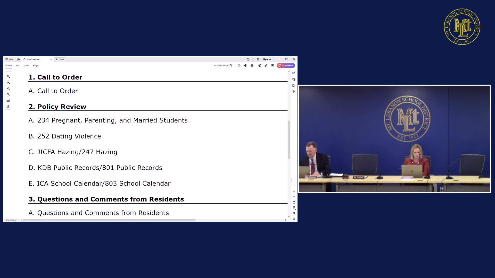 Thumbnail image for School Board Policy Meeting November 11, 2024